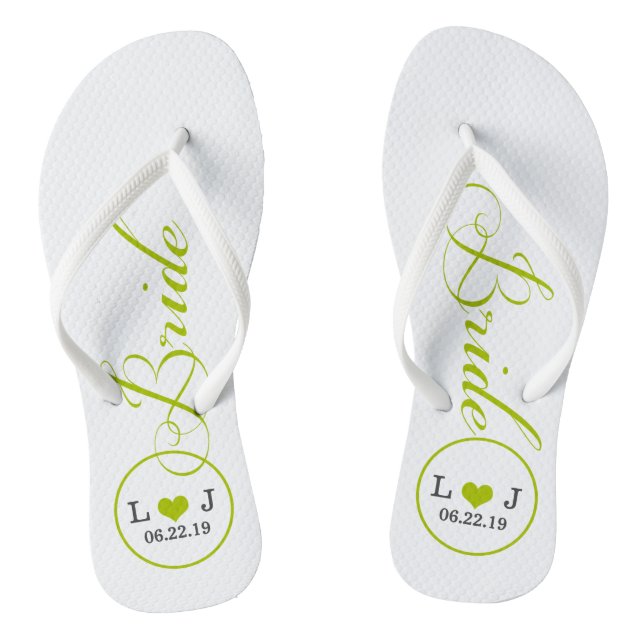 Chanclas Novia personalizada (verde) (Plantilla)
