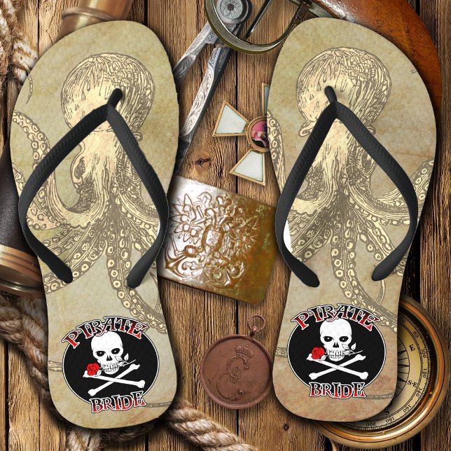 Chanclas Novia pirata (Pirate Bride Flip Flops)