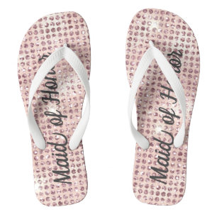 Chanclas Noviaria Boda Glam con estampado de diamantes rosa
