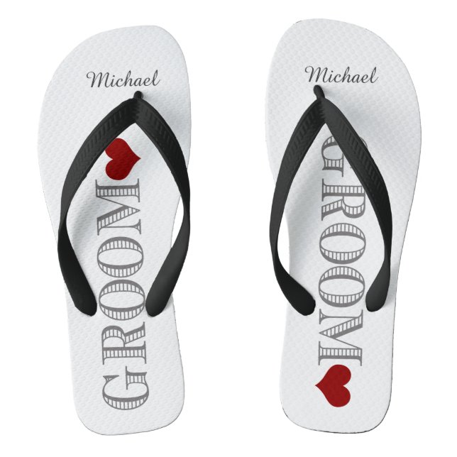 Chanclas Novio de Corazón Rojo (Plantilla)