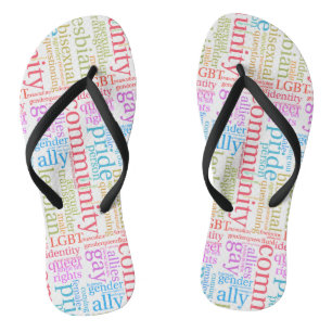 Chanclas nube de palabras de la comunidad arcoíris LGBTQ+ d
