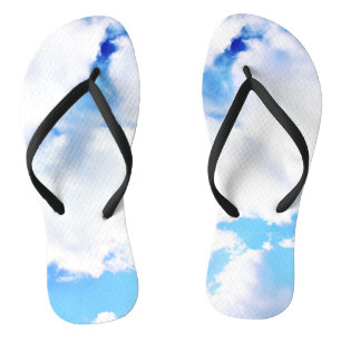 Chanclas Nubes blancas esponjosas y cielo azul