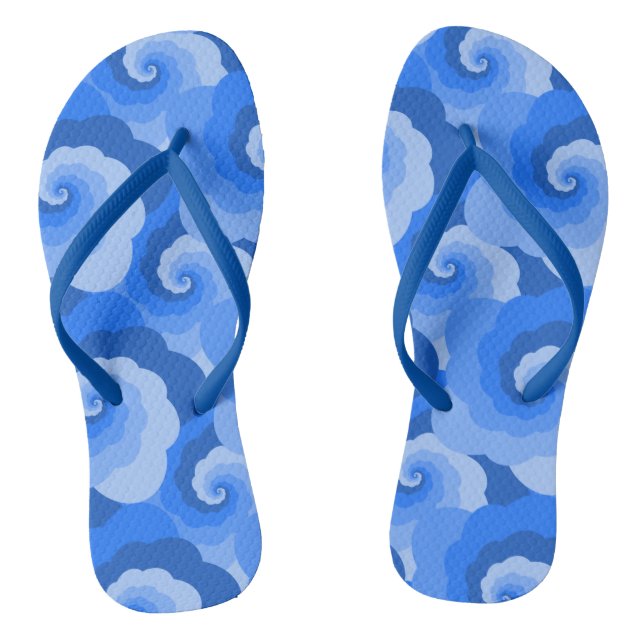 Chanclas Nubes esponjosas Flip Flops de espiral azul (Plantilla)