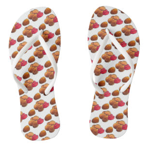 Chanclas Nuggets de pollo con comida chatarra de Ketchup