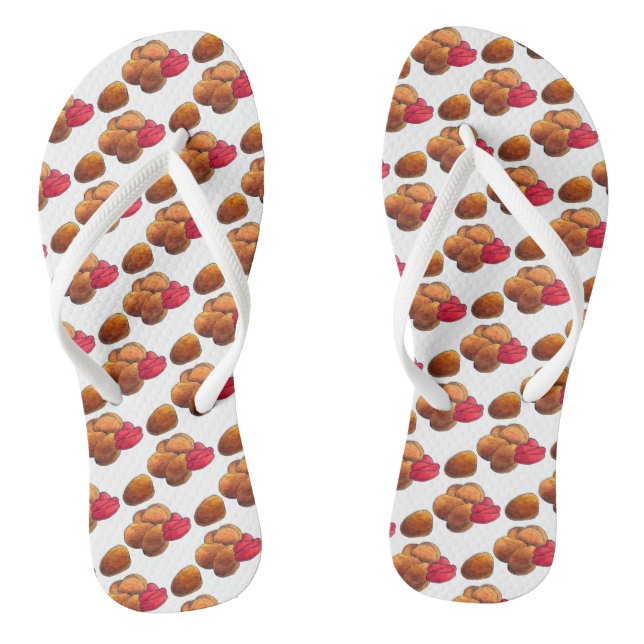 Chanclas Nuggets de pollo con comida chatarra de Ketchup (Plantilla)