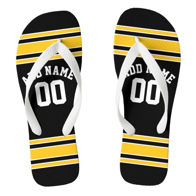 Chanclas Número de nombre personalizado de Black Sports Jer (Plantilla)