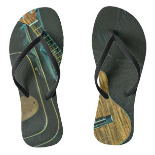 Chanclas obra de arte de guitarrista de rock vintage