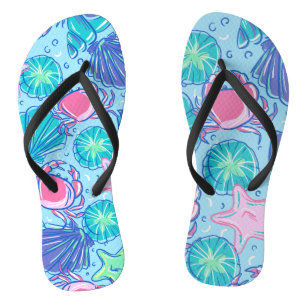 Chanclas Océano cangrejo de la concha de la playa de Preppy