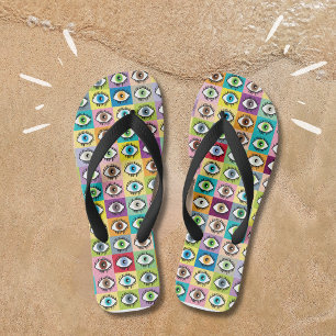 Chanclas Ojos que ven todo, aspecto bueno, loco y extravaga