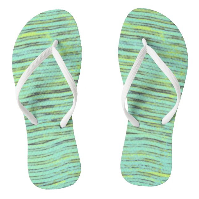Chanclas Ola verde turquesa abstracta (Plantilla)