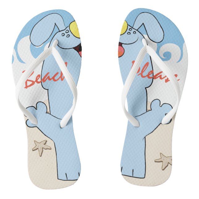 Chanclas Olas azules de perro de playa "Beach Please" (Plantilla)