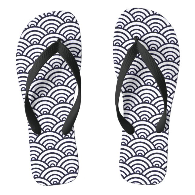 Chanclas Olas Azules Japonesas Seigaiha Mar (Plantilla)