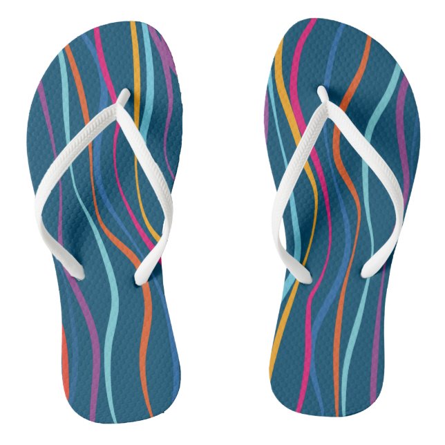 Chanclas Olas de color de patrón moderno Flip Flops (Plantilla)