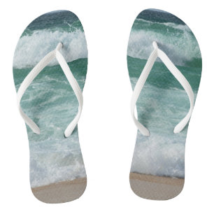 Chanclas Olas de mar de playa plantilla personalizada adult