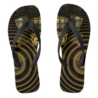 Chanclas Olas Doradas Hipnóticas Arte Abstracto Moderno