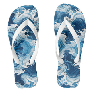 Chanclas Olas oceánicas Elemento de agua Flip Flops