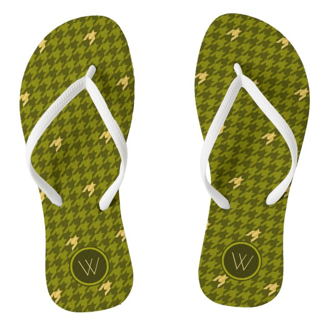 Chanclas Olivo con Flip Flip Flops con acento dorado (Plantilla)