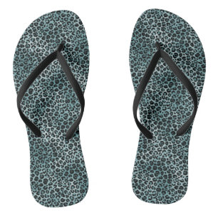 Chanclas Ombre de impresión de leopardo azul Verde azulado