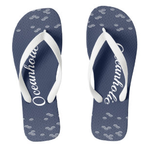 Chanclas Onda azul japonesa con estampado