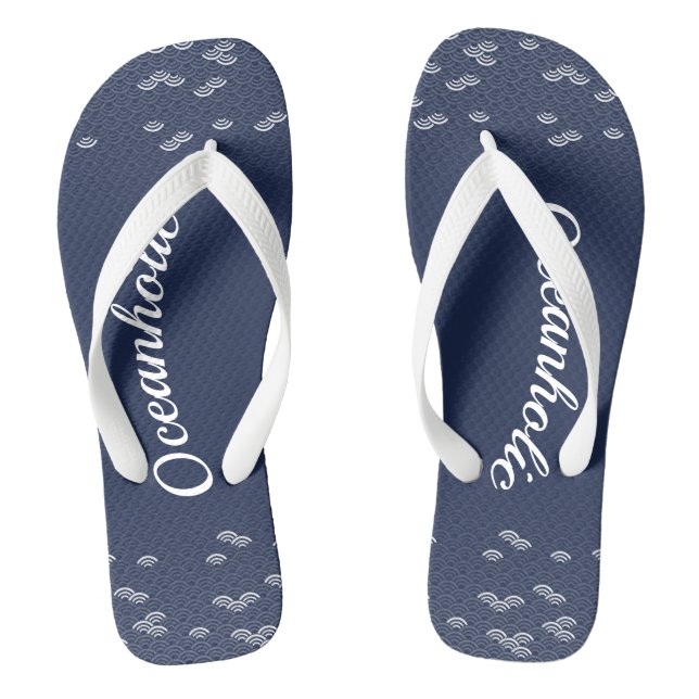 Chanclas Onda azul japonesa con estampado (Plantilla)