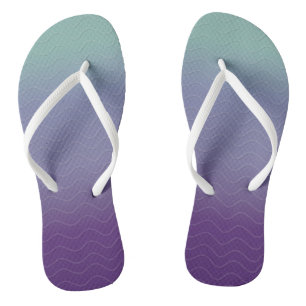 Chanclas Ondas de Ombré - Verde azulado y púrpura