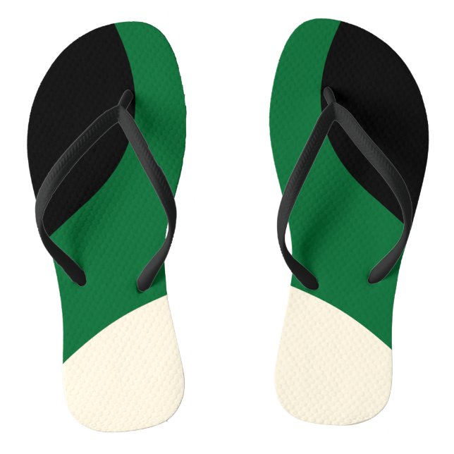 Chanclas Ondas simples - Verde, Crema y Negro (Plantilla)