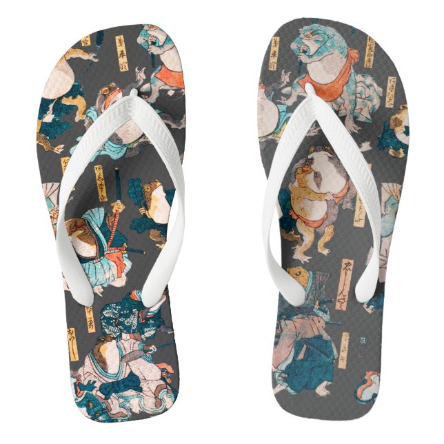 Chanclas Ondulaciones ukiyo-e de rana japonesa (Plantilla)