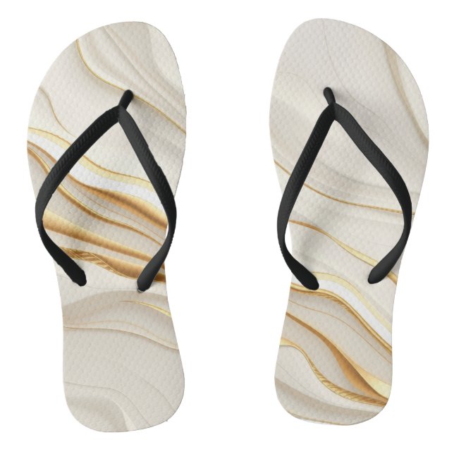 Chanclas "Opulent Gold and Cream Marble Swirls" (Plantilla)