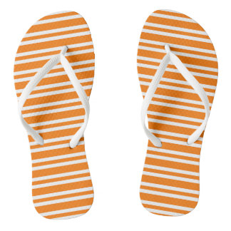 Chanclas Orange White Stripes Pattern