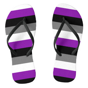 Chanclas Orgullo asexual, orgullo LGBTQ, impresión a rayas