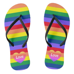 Chanclas Orgullo gay Arcoiris Corazón LGBTQ Igualdad