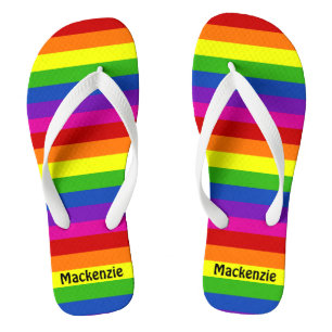 Chanclas Orgullo gay monograma a rayas