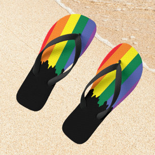 Chanclas Orgullo gay pintura arco iris LGBT