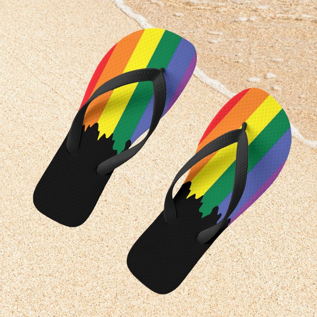 Chanclas Orgullo gay pintura arco iris LGBT (Subido por el creador)