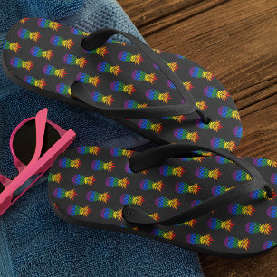 Chanclas Orgullo Patrón de piña arco iris