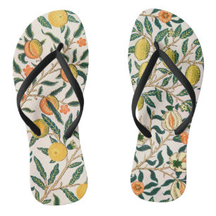 Chanclas Ornamento blanco de William Morris Fruit Pomegrana