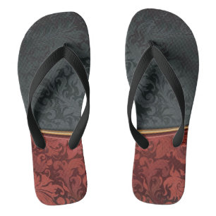 Chanclas Ornamento del vintage rojo y negro