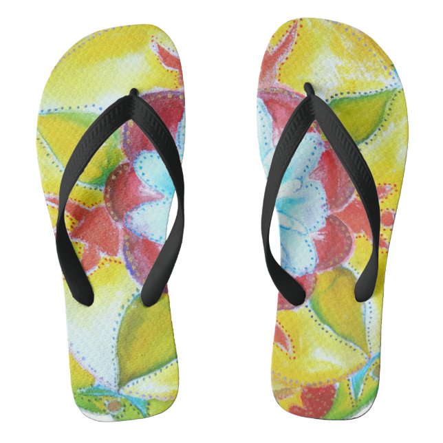 Chanclas Ornamentos de Aquarelle Pareja de Flip Flops (Plantilla)