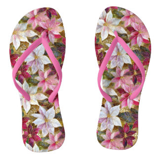 Chanclas Oro Borgoña Bronce Pink Red Poinsettia