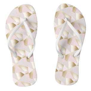 Chanclas Oro Rosa Geométrico