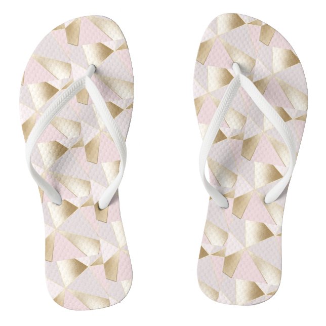 Chanclas Oro Rosa Geométrico (Plantilla)