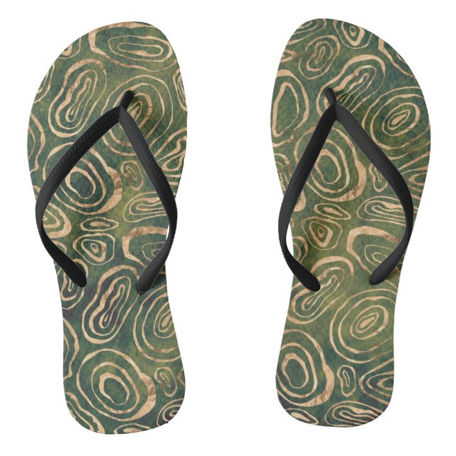 Chanclas Oro verde abstracto (Plantilla)