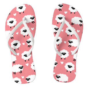 Chanclas Oveja y corazón - rosa