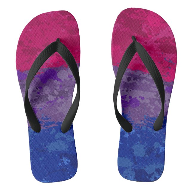 Chanclas Paint Abstract Splatter Bisexual Pride Bandera (Plantilla)