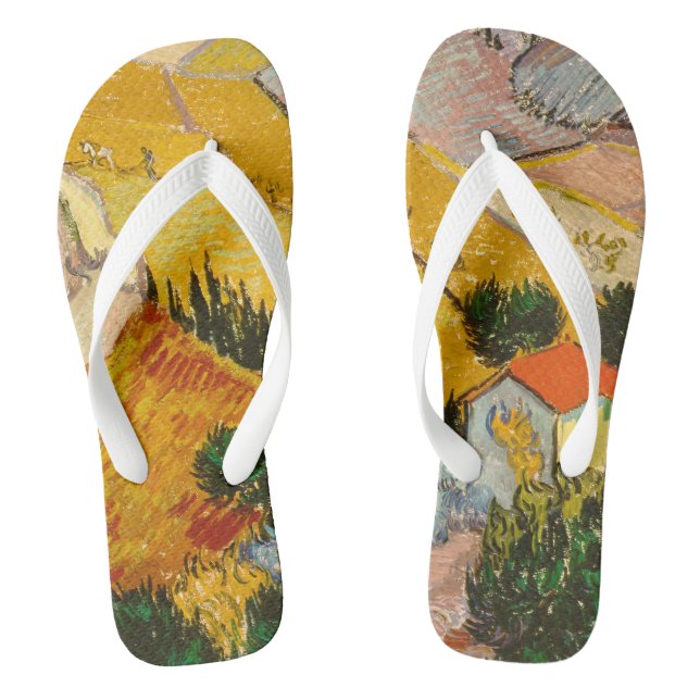 Chanclas Paisaje con House y PloughmaVincent van Gogh (Plantilla)
