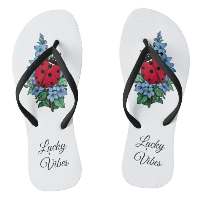 Chanclas Pájaro De Ladybird Acuarela Con Flores Salvajes Az (Plantilla)