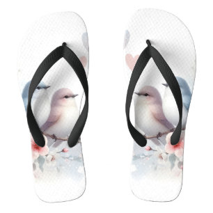 Chanclas Pájaros de amor primaveral Flor de cerezo floral
