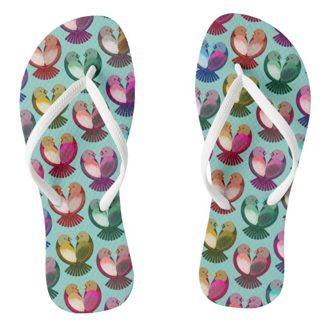 Chanclas pájaros de San Valentín enamorados (Plantilla)