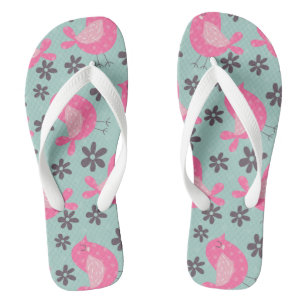 Chanclas Pájaros y flores de polka