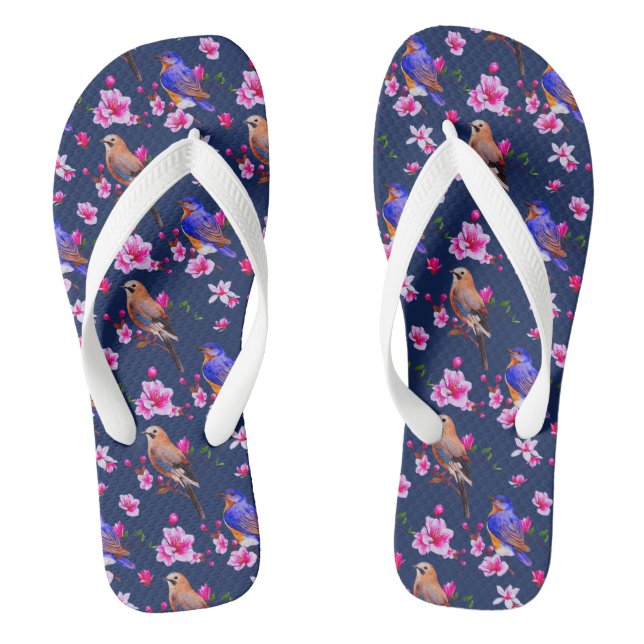 Chanclas Pájaros y flores rompen (Plantilla)